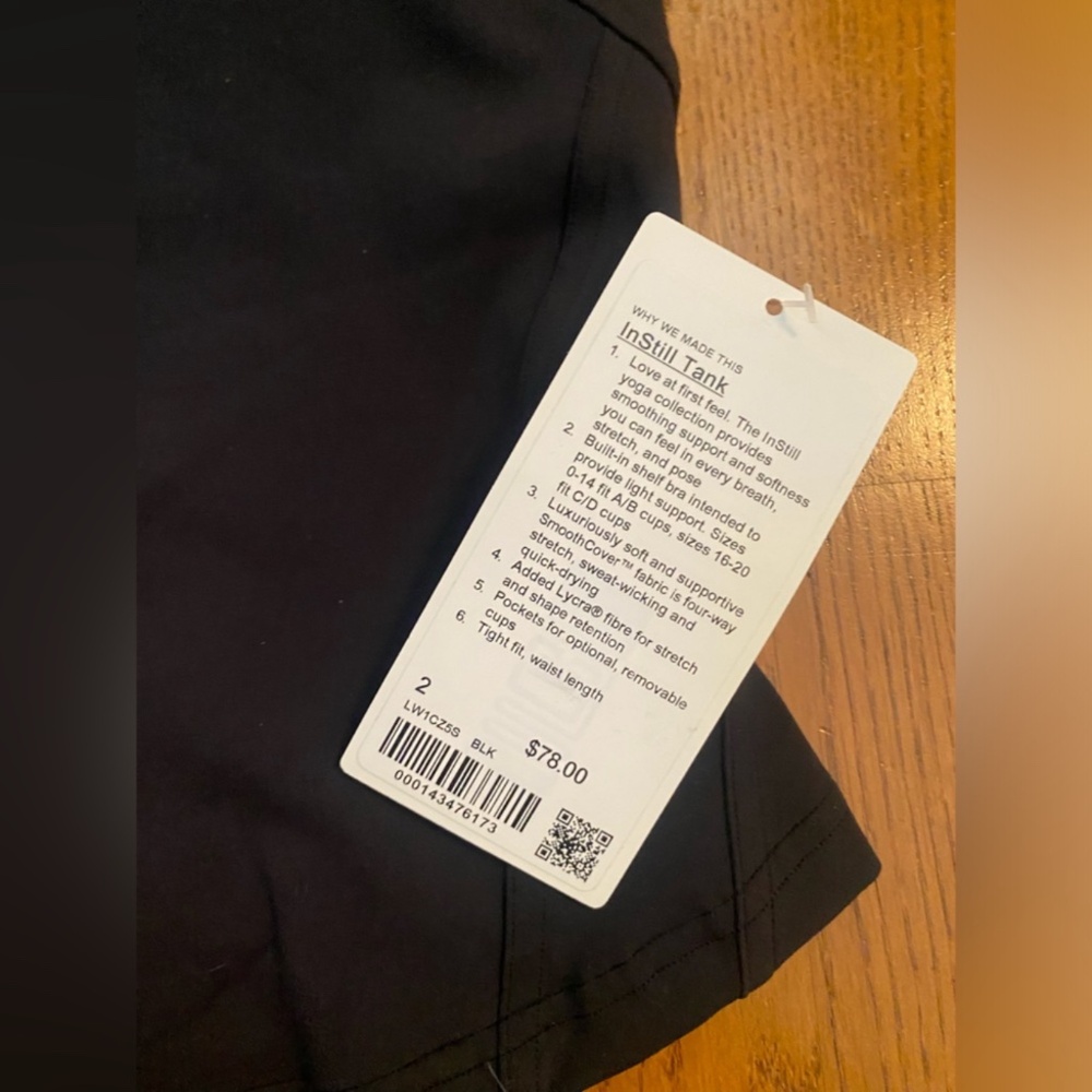 lululemon InStill Tank in Black sz 2 NWT $78R - Picture 6 of 7